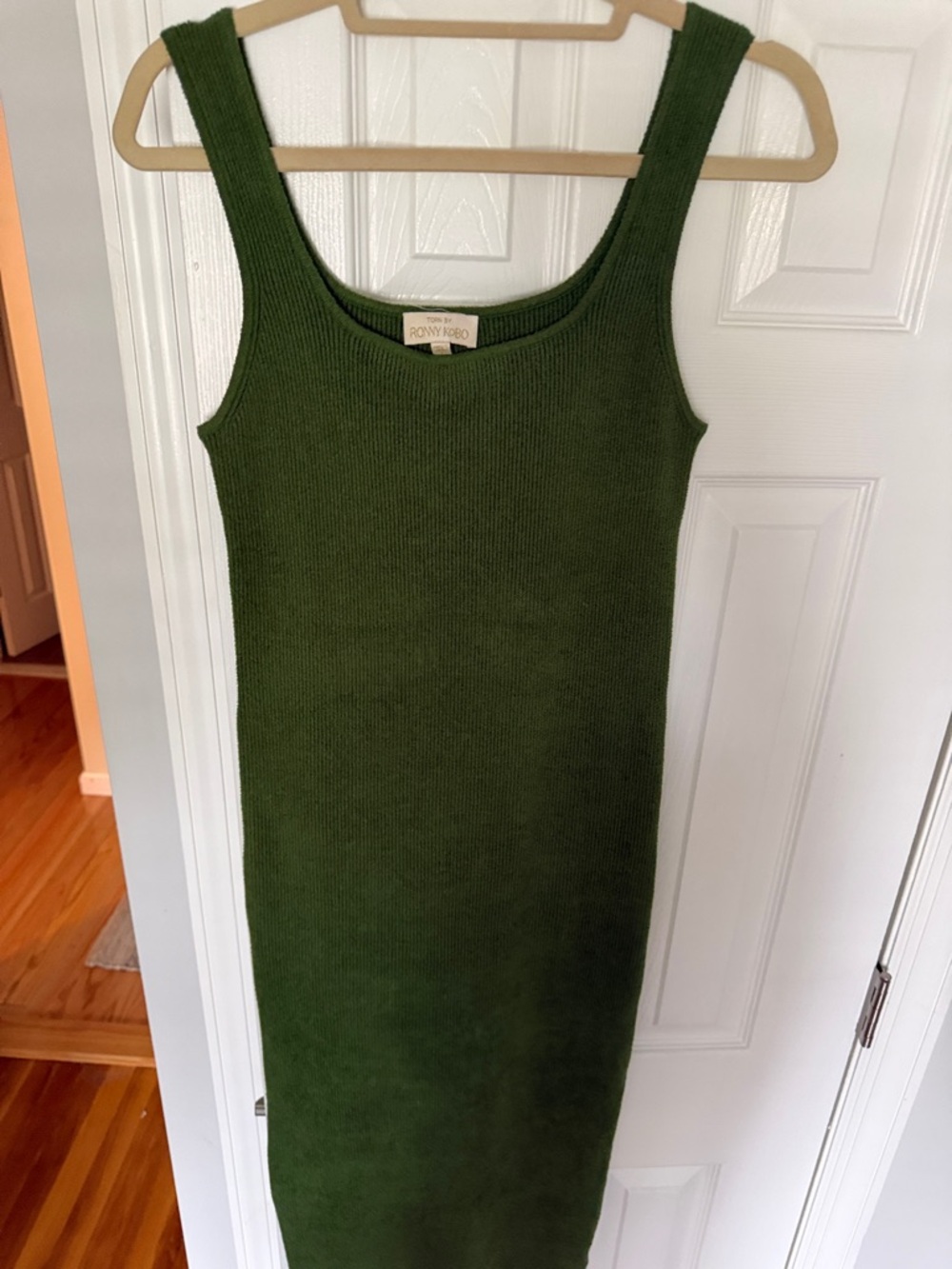 Torn by Ronny kobo Green Ribbed Knit Tank Dress
